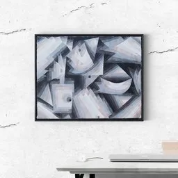 Abstract black and white painting