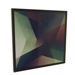 3D geometric abstract painting model with shadow effect for Blender 3D visualization and design projects.