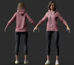 Casual Athleisure Female Character