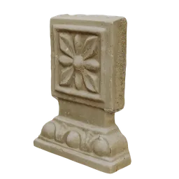 Highly detailed cornice with floral design, optimized for Blender 3D rendering.