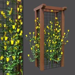 Yellow Campanula Garden Trellis