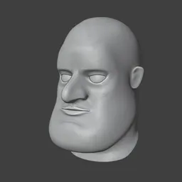 Stylized Male Head Base Mesh