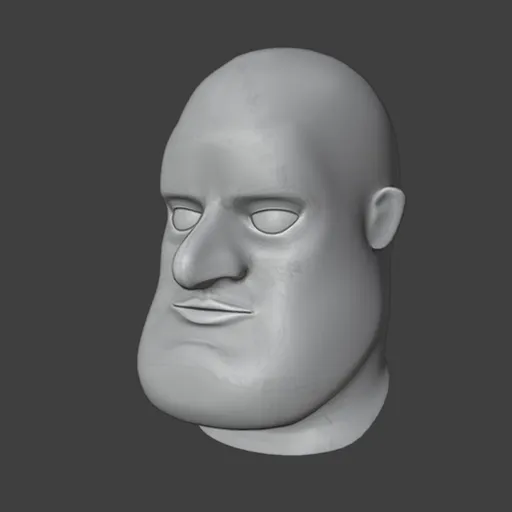 Stylized Male Head Base Mesh