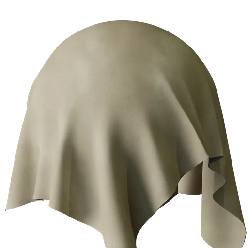 Soft textured 3D rendering of beige suede for Blender and PBR workflow with realistic folds and shadows.