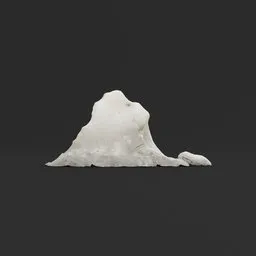 Realistic snow pile 3D model, Blender-compatible, textured ice heap, photorealistic melting snow.