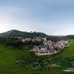 Hills, fields, woods, sunset