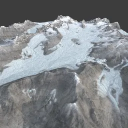 Glacier Ice Mountain Terrain
