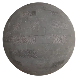 High-resolution PBR damaged old wall marble material for 3D modeling in Blender with detailed textures.