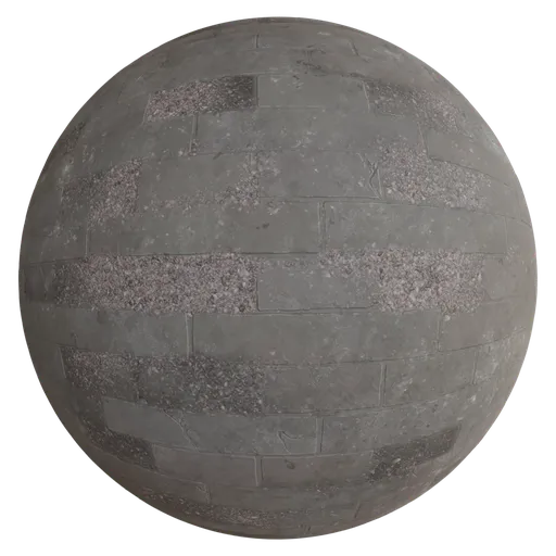 High-resolution PBR damaged old wall marble material for 3D modeling in Blender with detailed textures.
