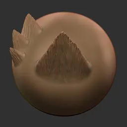 ER Dragon Brush 200 effect on 3D model surface showing detailed scales perfect for creating textured reptilian skin in Blender sculpting.