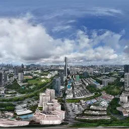 Highsky city road building clouds