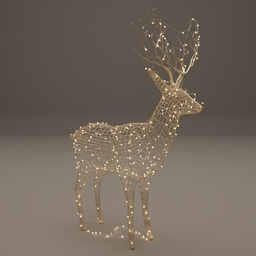 Christmas Deer LED Wireframe