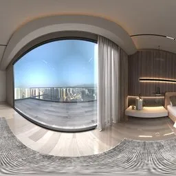 Modern Luxury Bedroom Balcony City View