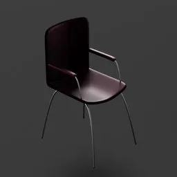 Detailed 3D model of a modern chair with armrests, suitable for interior design renderings in Blender.
