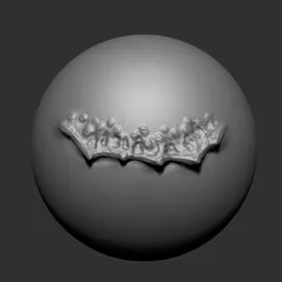 3D sculpting brush for Blender with detailed fin bone texture for alien creature models
