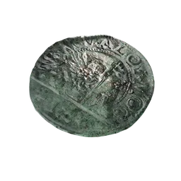 Highly detailed ancient coin 3D model with realistic textures, compatible with Blender 3D.