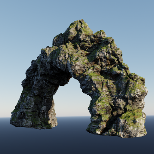 Green Moss Arch Rock Asset | Environment Elements models | BlenderKit