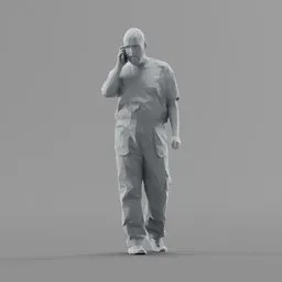 Lowpoly Construction Worker Walking