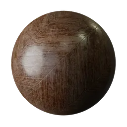 Realistic Hungarian Oak Parquet texture with wear for PBR rendering in Blender 3D, featuring scratches and detailed wood grain.