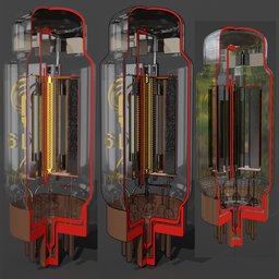 Detailed Blender 3D model of a vintage 6L6 RFT Electron Tube with accurate components and textures for audio equipment renders.