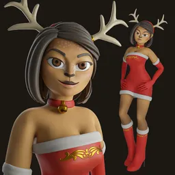 The girl in the deer costume