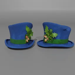 Blue pointed hat with oak leaves
