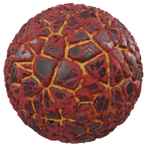 Detailed 4K PBR lava stone texture for 3D modeling in Blender, showcasing high realism and quality.