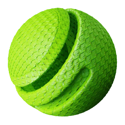 Highly detailed green dragon scale PBR 3D material with adjustable texture scale and roughness for Blender.