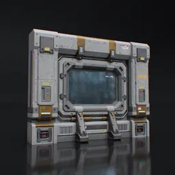 Scifi industrial wall with window
