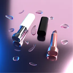 Lipstick with liquid drops