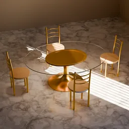 Golden Oval Dinner Table