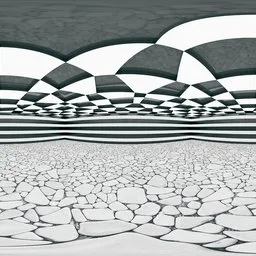 Abstract Checker Dome Interior