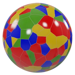 High-quality PBR multi-colored tile material for 3D rendering in Blender and other software with 4K texture detail.