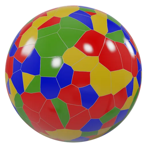 High-quality PBR multi-colored tile material for 3D rendering in Blender and other software with 4K texture detail.