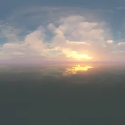 Golden Sunset Puffy Clouds