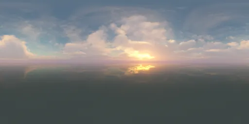 Golden Sunset Puffy Clouds