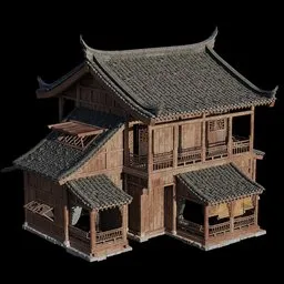 Chinese old building wood plant