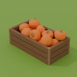 Low Poly Pumpkin Crate