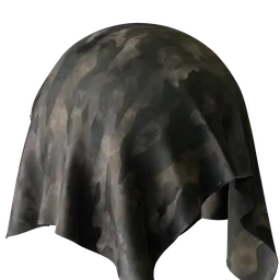 Realistic dirt military camo PBR material for 3D modeling in Blender, ideal for fabric texturing.