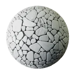 High-quality seamless light grey stone floor PBR texture for 3D modeling, with realistic displacement channel.