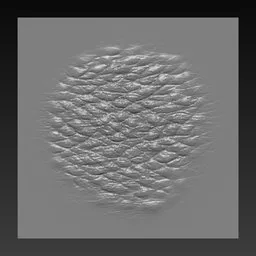 3D Blender sculpting brush for reptilian skin texture, detailed bumpy surface pattern for creature modeling.