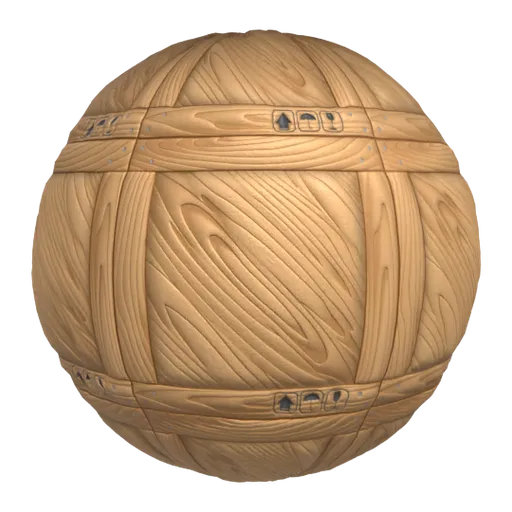 Detailed PBR wood texture with customizable settings for Blender 3D material design, featuring realistic surface variations and damage effects.