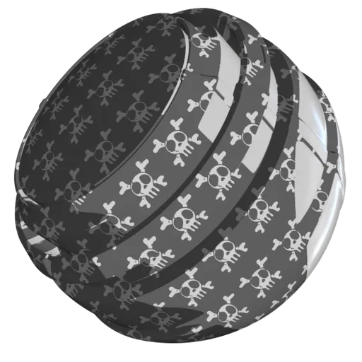 Highly customizable Cartoon Skulls Pattern PBR material for Blender Eevee with adjustable color and reflection controls.