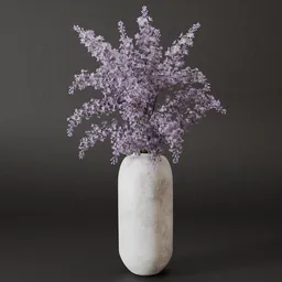 Lilac flower white pot