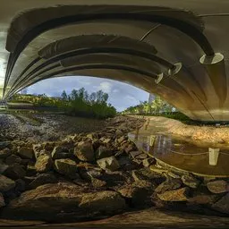 Under the bridge at night