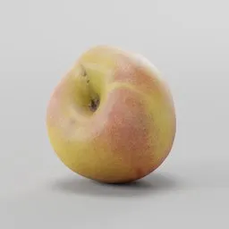 Realistic 3D peach model with detailed texture, ideal for Blender photorealistic rendering in digital art.