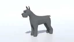 Low Poly Standard Schnauzer Dog