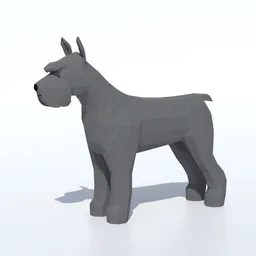 Low Poly Standard Schnauzer Dog