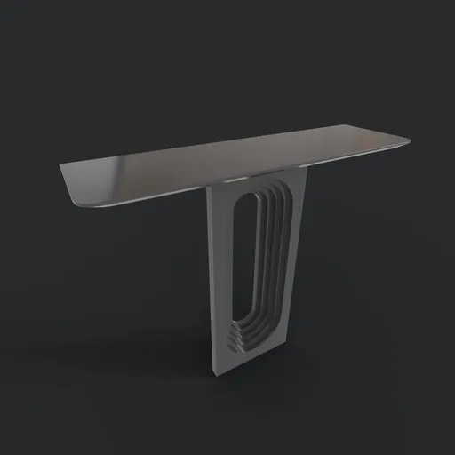 Minimalist 3D Japandi style black wood console for contemporary home design, rendered in Blender.
