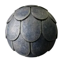 High-detail 2K PBR slate roof tile texture for Blender 3D, featuring realistic tiling, displacement, and ambient occlusion effects.